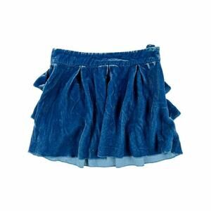 Little Marc Jacobs Blue Velvet Ruffle Skirt 6